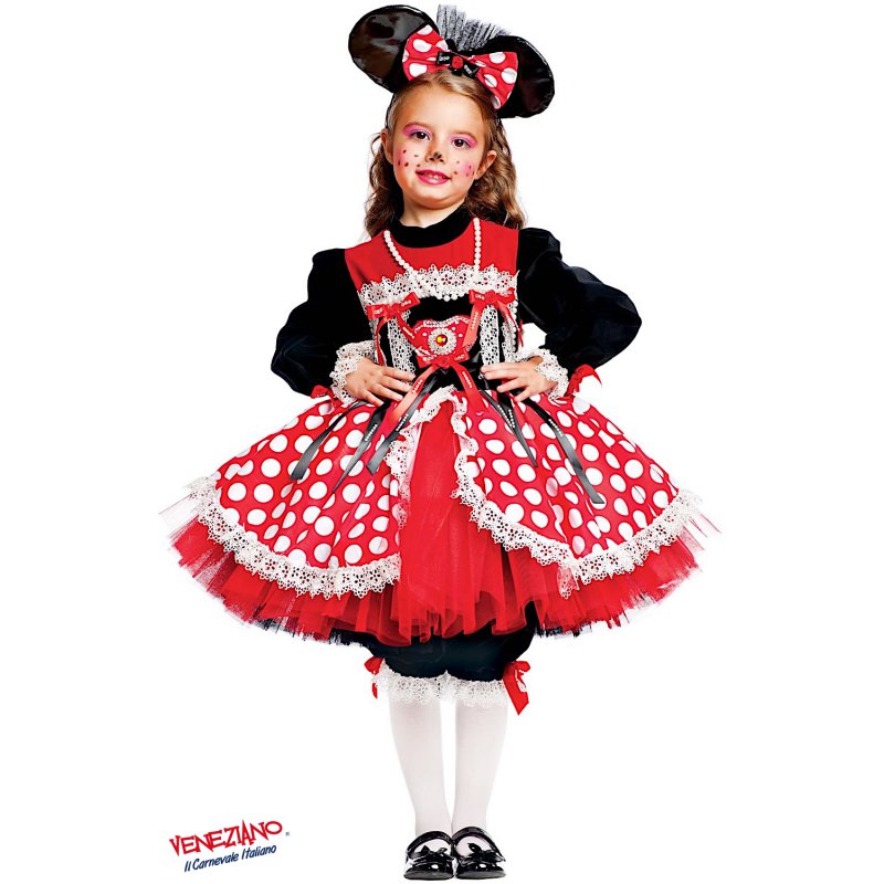 Costume vestito di carnevale Saccottinio Topina neonata da 0 a 3 mesi